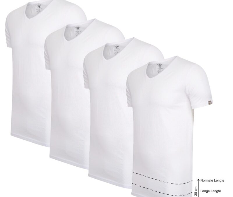 Brescia Extra Long V-Neck T-shirt 4-Pack